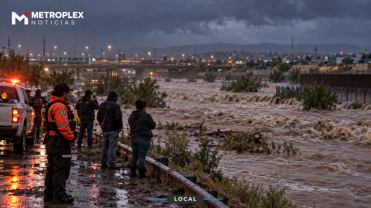 Río Bravo se desborda en el norponiente de Ciudad Juárez tras las lluvias