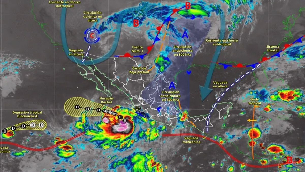 Rachel alcanza categoría 1 y provoca lluvias intensas en el occidente de México