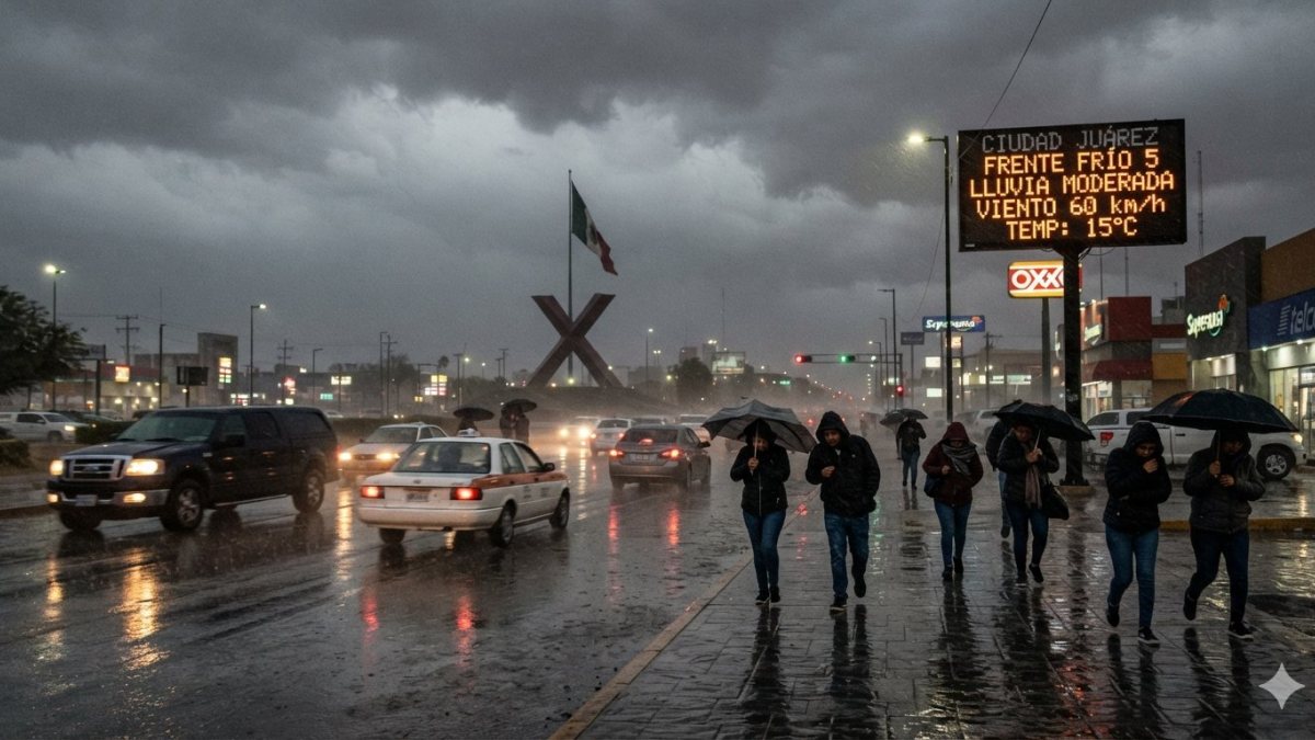 Frente frío 5 traerá lluvias, viento y descenso de temperatura a Ciudad Juárez
