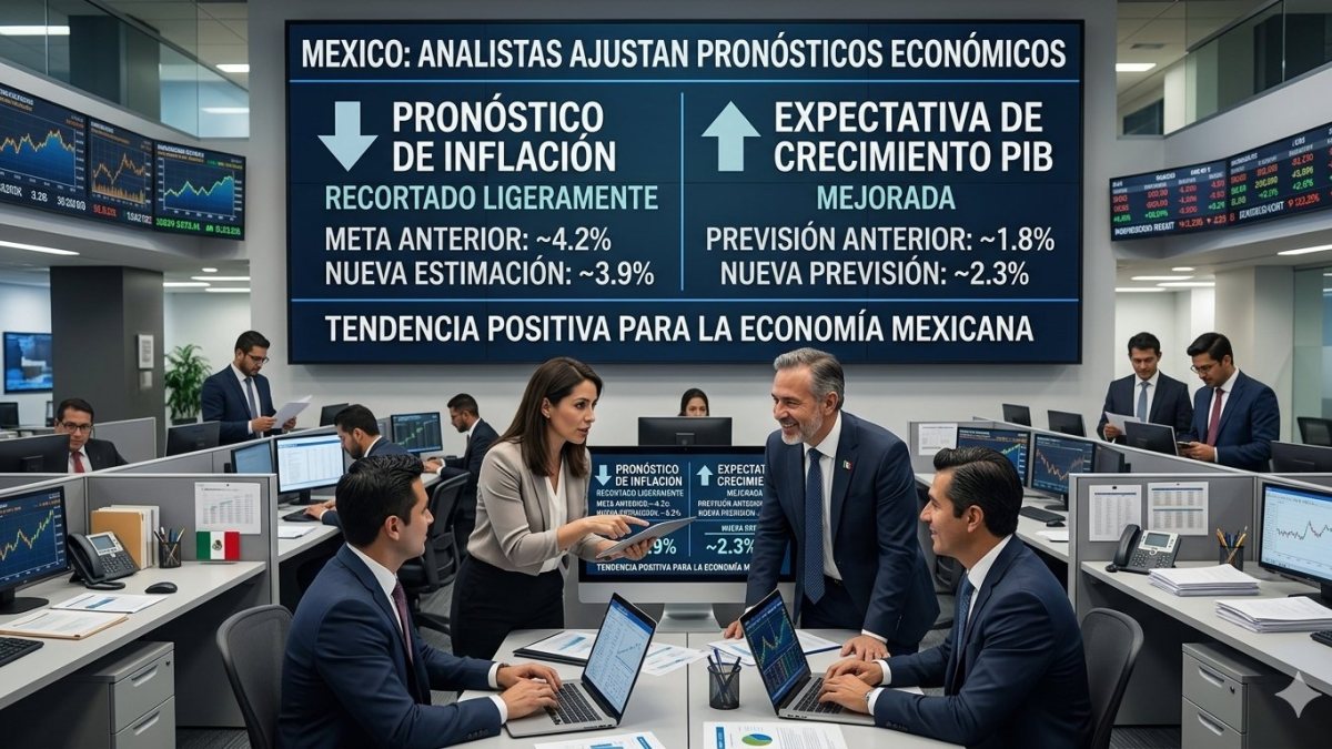 Analistas recortan ligeramente su pronóstico de inflación y mejoran expectativa de crecimiento para México