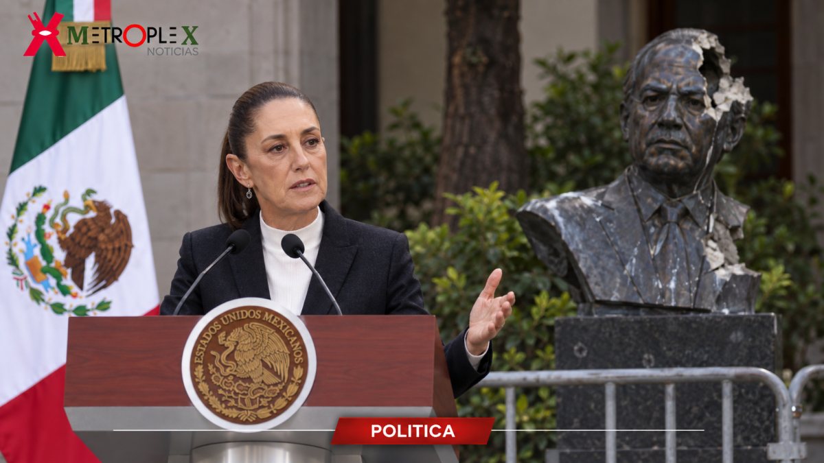 Sheinbaum condena daños a estatua de Felipe Calderón en Los Pinos