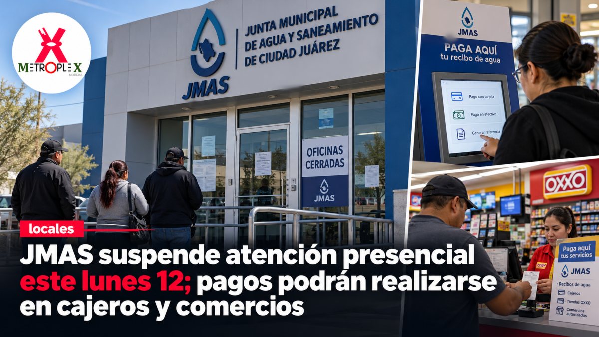 JMAS suspende atención presencial este lunes 12; pagos podrán realizarse en cajeros y comercios