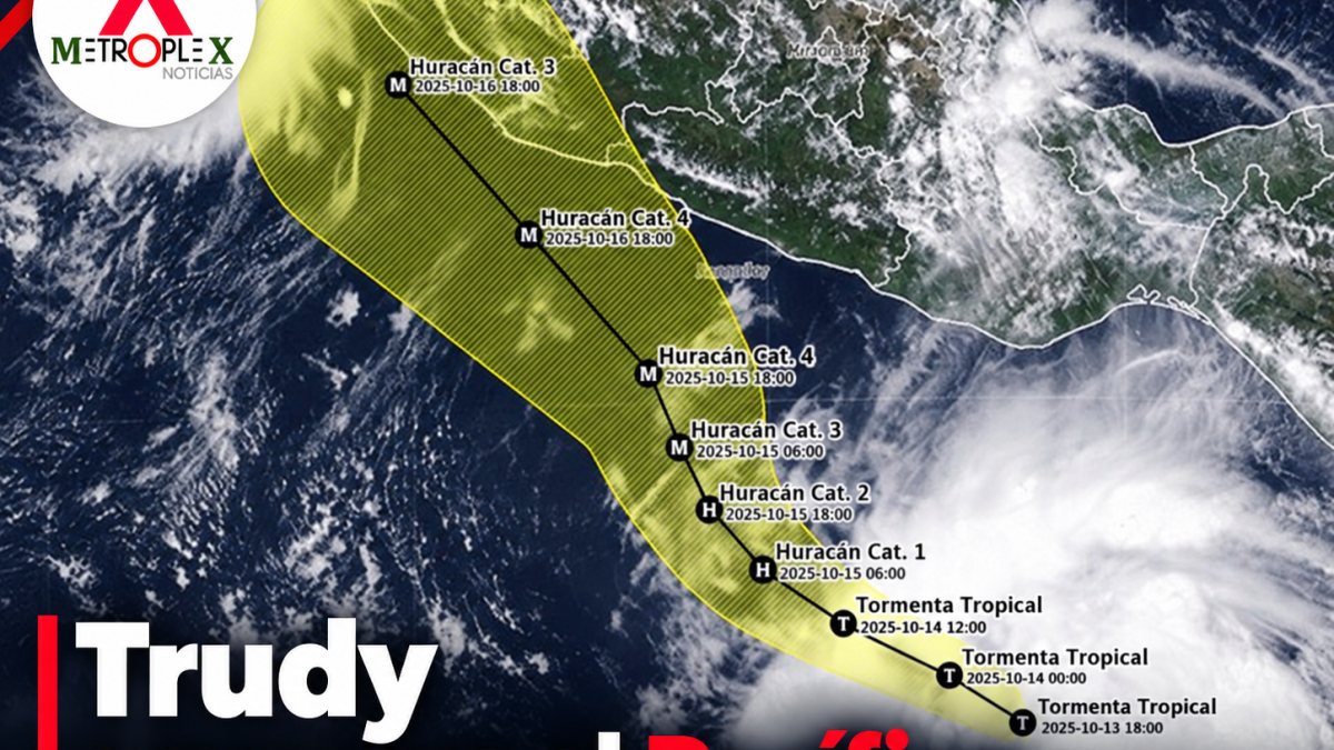 Tormenta tropical Trudy amenaza con lluvias intensas en Oaxaca y Guerrero antes de fortalecerse en el Pacífico