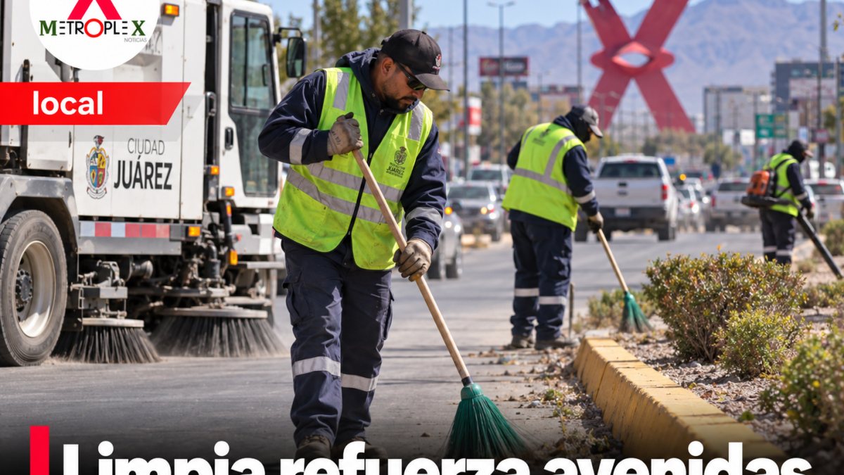 Ciudad Juárez: cuadrillas de Limpia intensifican mantenimiento de avenidas principales